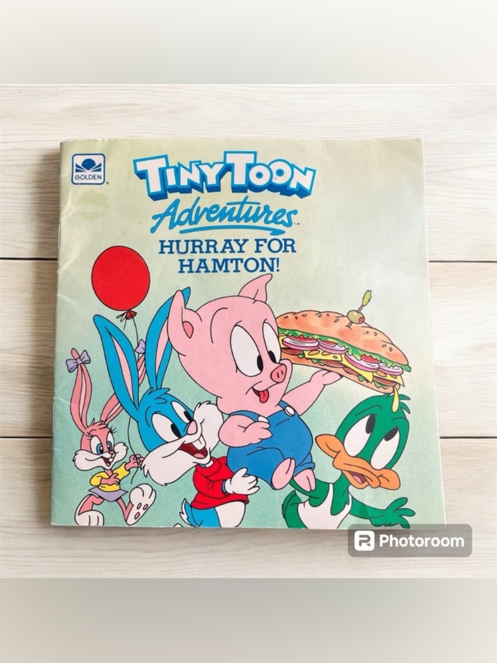Vintage Tiny Toon Adventures Hurray For Hamton! Golden Book 90 Warner Bros Pig